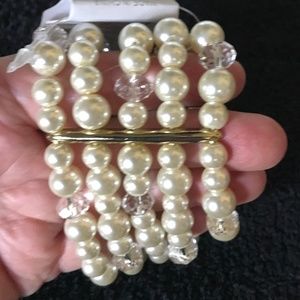 New! Boho Bracelet Stretch Multi Strand Pearl Wow!